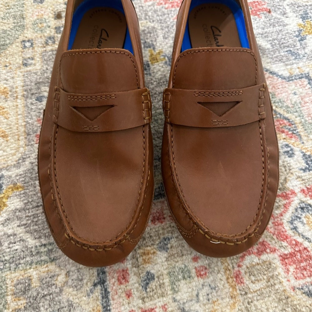 Clarks Men's Tan Leather Slip-Ons